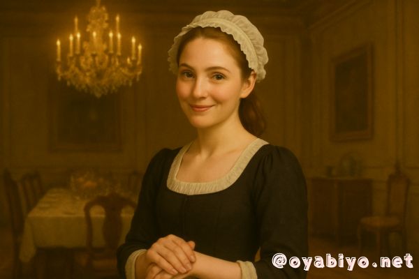 過去世女性のメイド姿