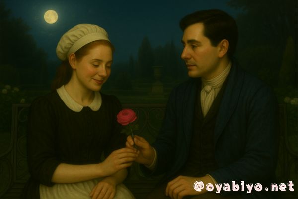 ピンクのラナンキュラスをもらう過去世女性